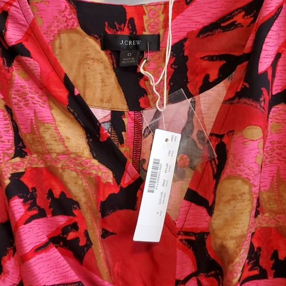 J Crew Faux-Wrap Midi Dress in Palm Print Size 0 - Picture 7 of 7